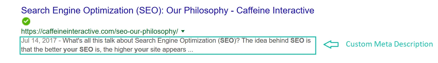 Custom Meta Description Example<