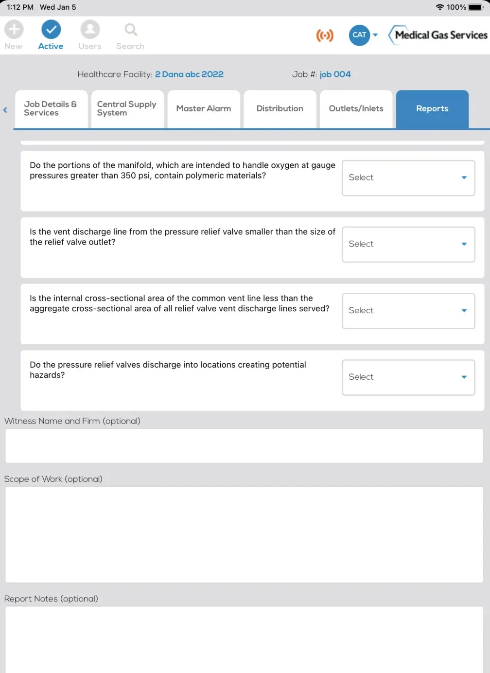 Medical Gas Services: What We Built, screenshot 1