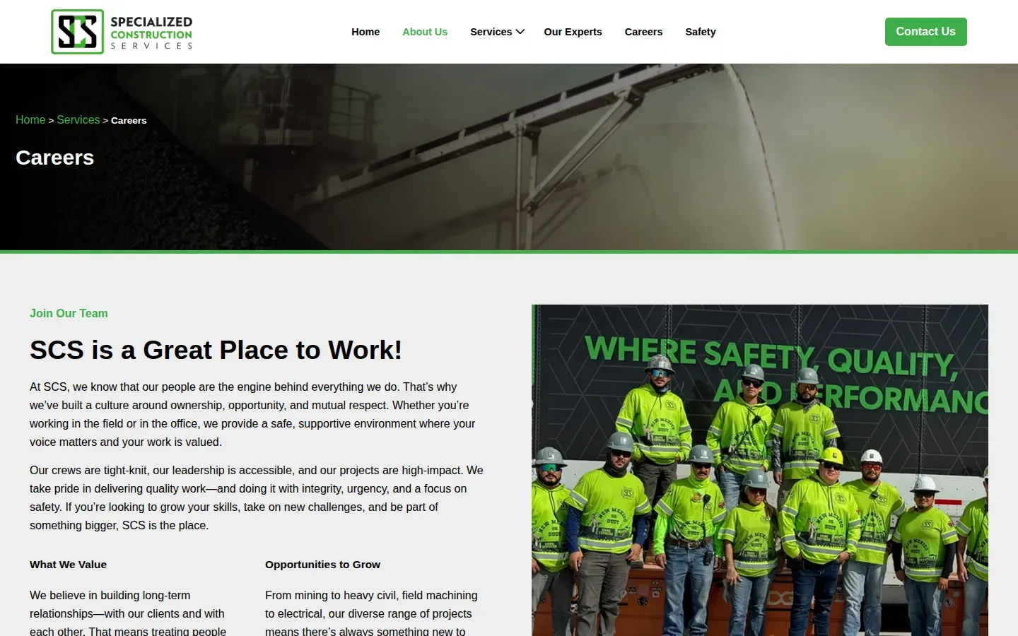 Specialized Construction Services: What We Built, screenshot 2