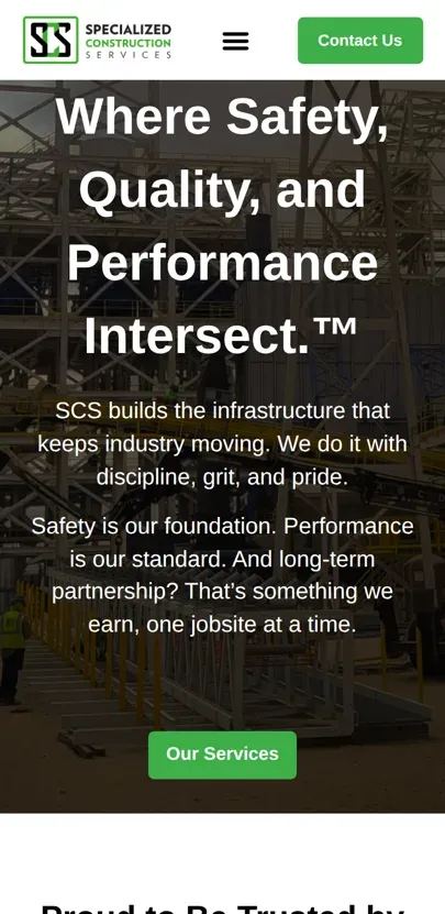 Specialized Construction Services: What We Built, mobile view