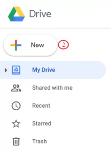 Google Drive +New button