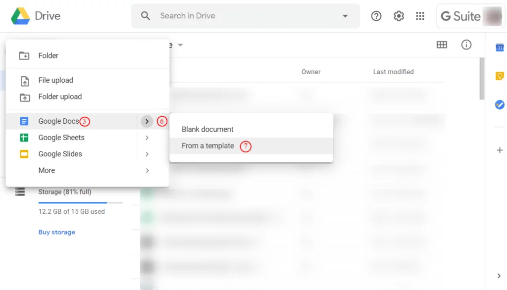 Google Drive Add Template